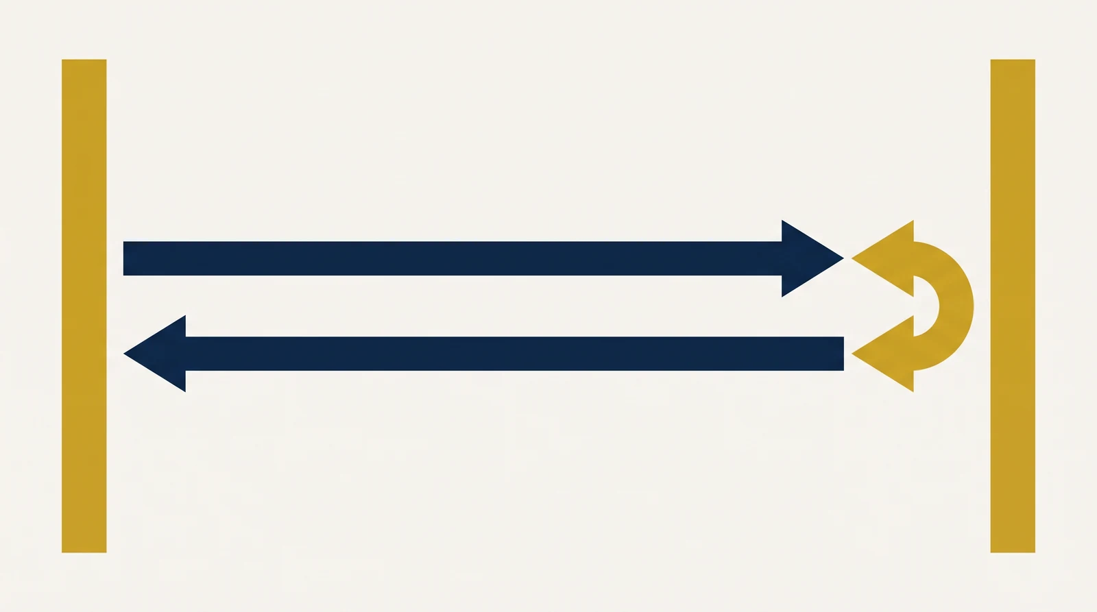 Overhead schematic of the HAMR course: two boundary lines with an out-and-back arrow between them and a pivot turn at the far line.
